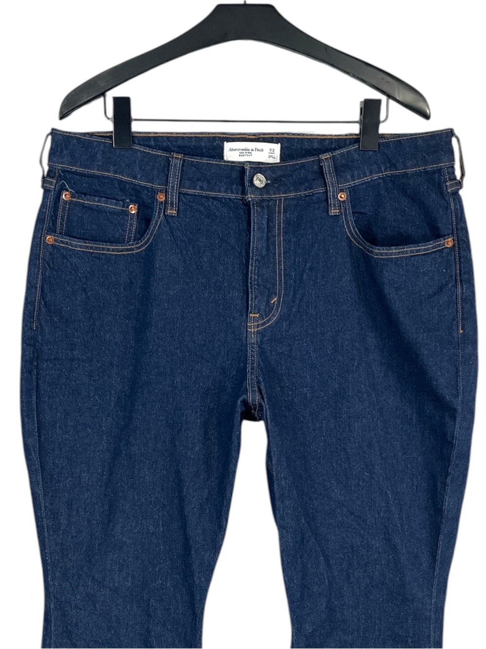 Abercrombie & Fitch Curve Love Mid Rise Bootcut in Dark Rinse Size 32 Short - Picture 6 of 9